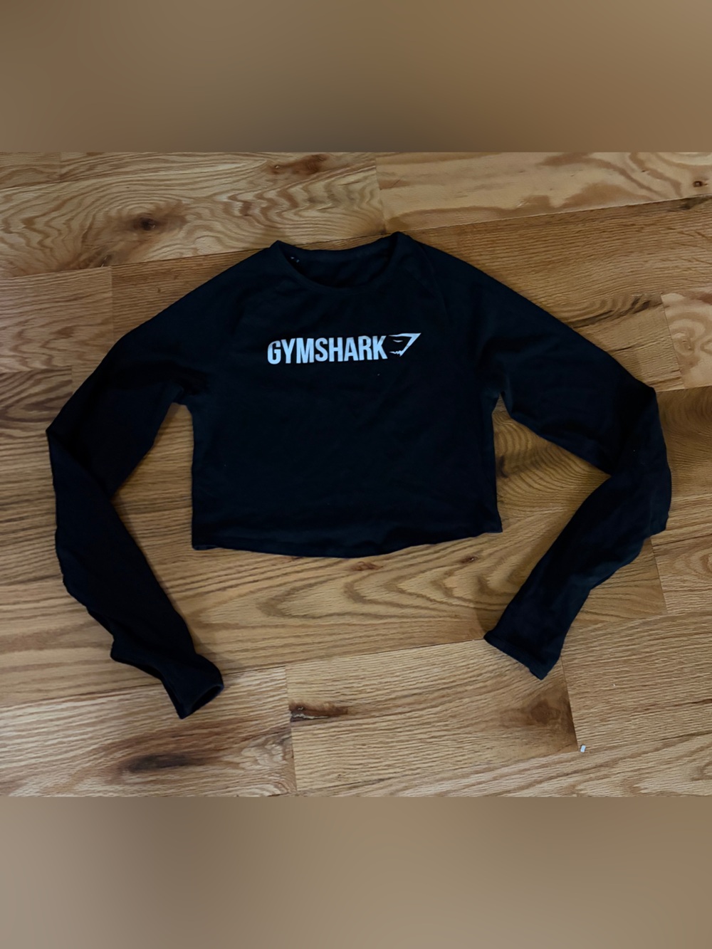 Gymshark Black Long Sleeve Logo Crop